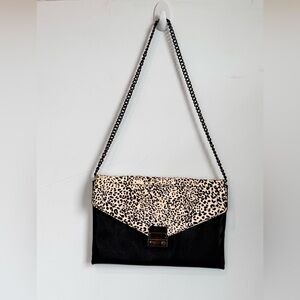 J Crew Factory Snow Leopard Clutch 7”x10.5”